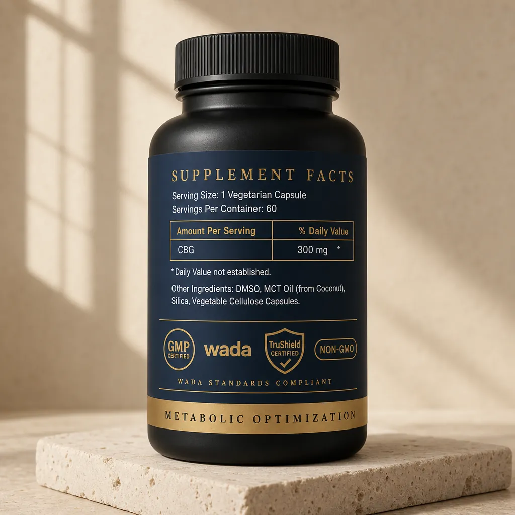 Metabolic Optimization bottle label — supplement facts panel